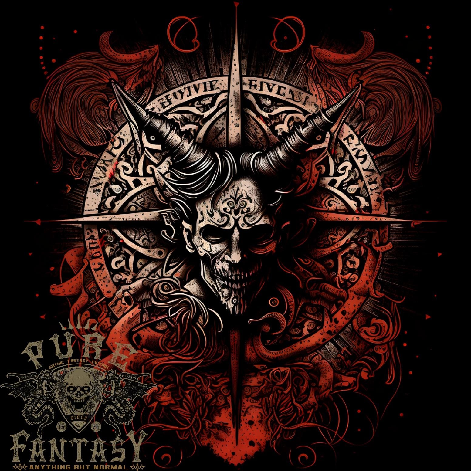 Demonic Satan Dark Magic Skull Gothic Fantasy Mens Light Cotton T-Shirt