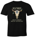 Men's T-Shirt Vegetarian / Vegan Bad Hunter Saying Skull Funny
