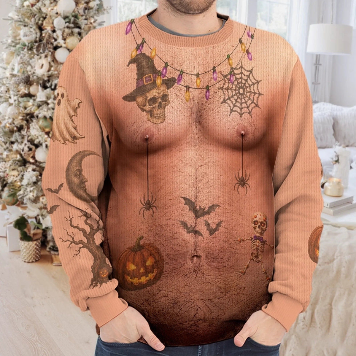 Custom Funny Ugly Sweatshirt - Personalized Halloween Birthday Gifts For Men - Too Hot To Be Spooky