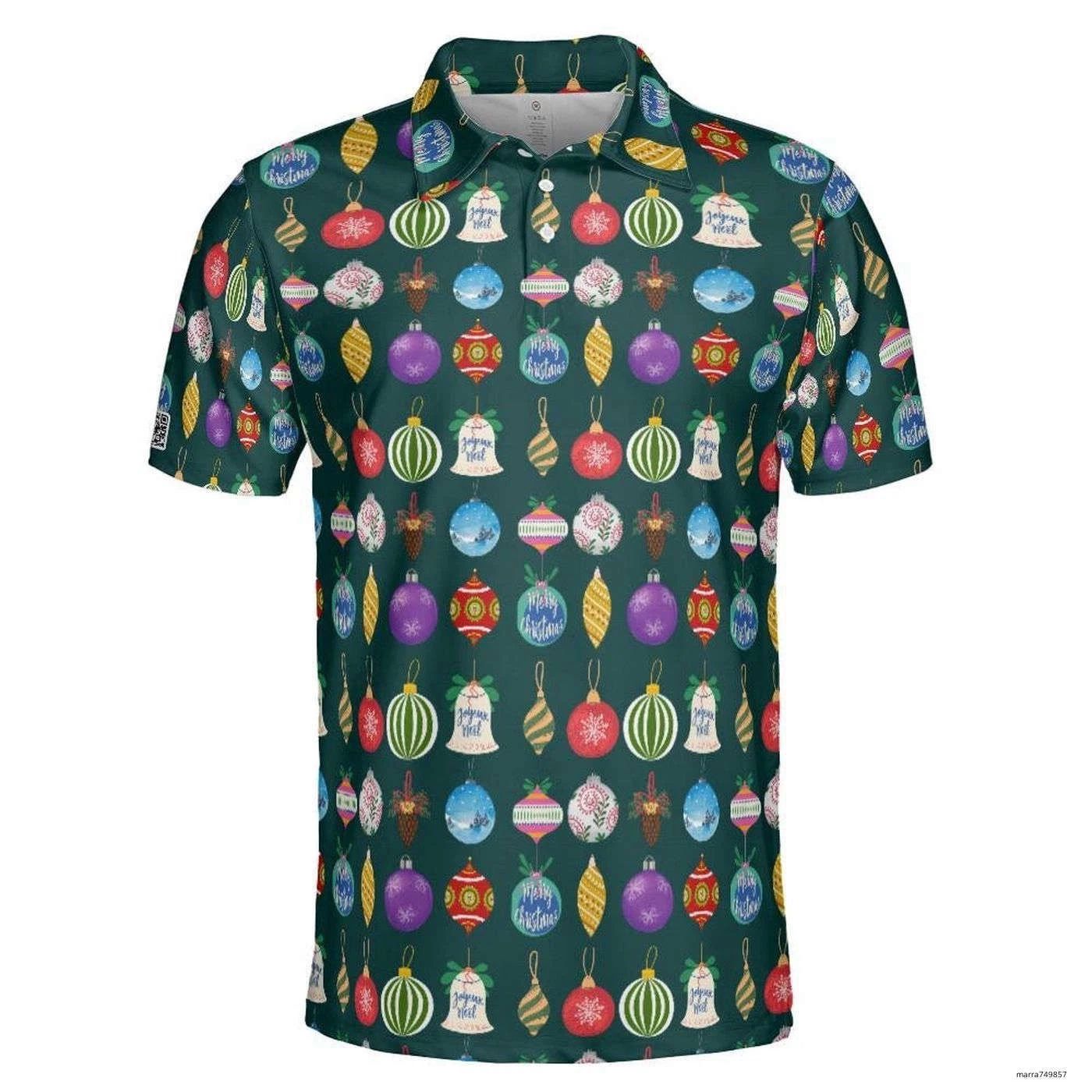 Green Christmas golf polo shirt - Christmas Gifts For Golfers 3D Size S-5XL