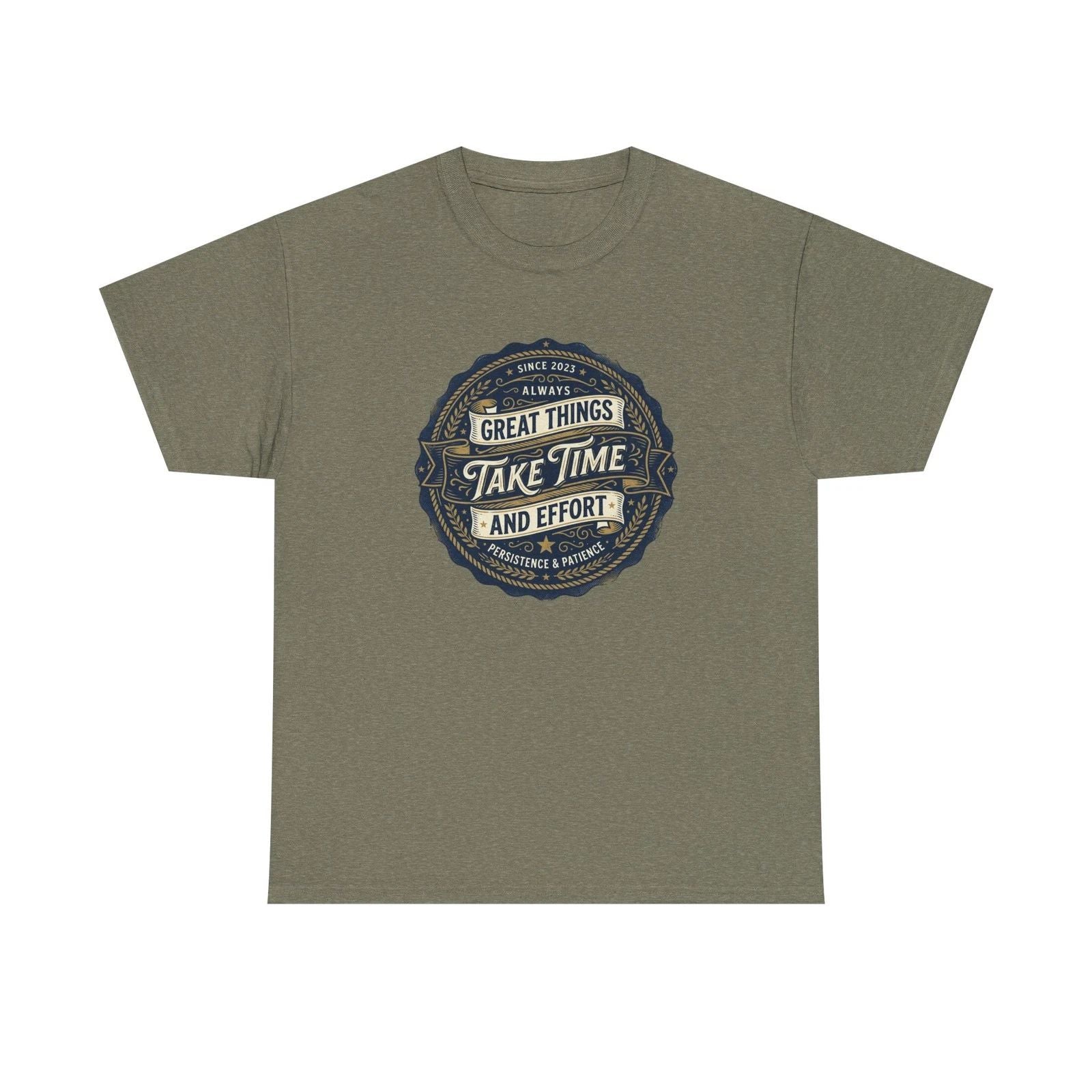 Great Things Take Time tee | Vintage motivational typography T-Shirt