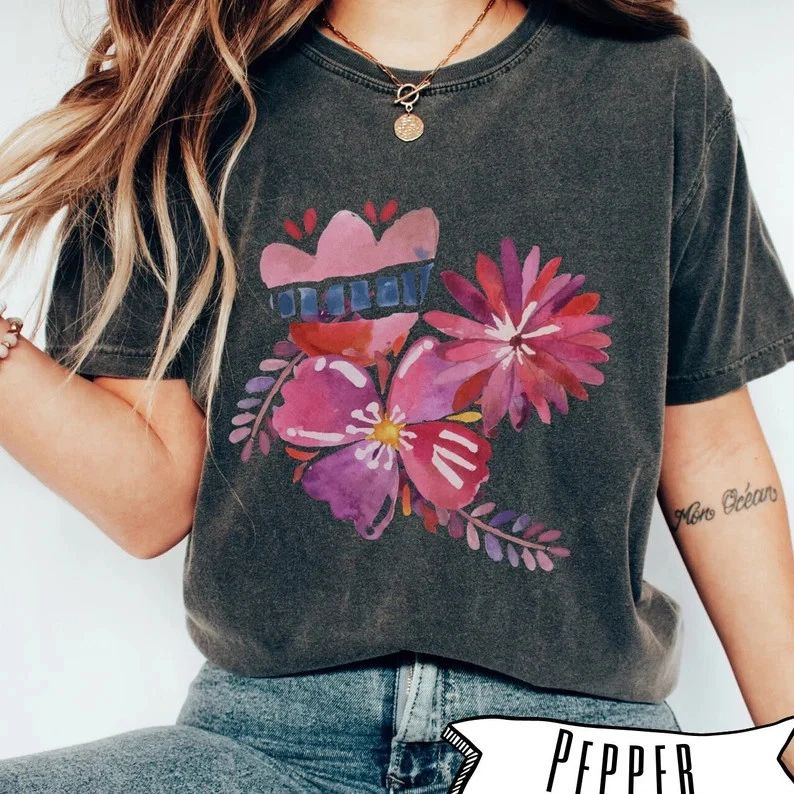 Comfort Tee Wildflower Shirt Boho Style Nature Lover Gift Soft