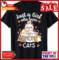 Cat Cute Kitty Cats Anime Kawaii Kitten Neko Women Girls T-Shirt