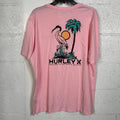 Hurley men's Everyday Stork Palms Short Sleeve T-Shirt in Lollipop Heather, XL