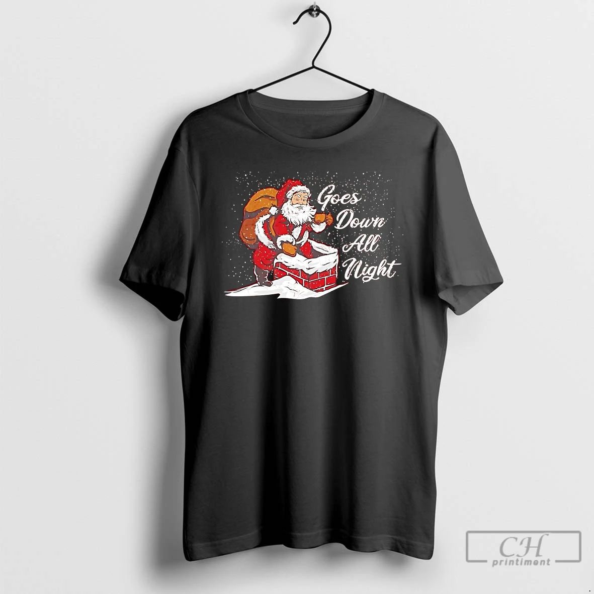 Classic Santa Goes Down All Night Christmas T Shirts