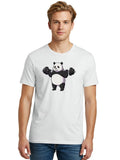 Panda-Lifting-Weights-8 Mens Graphic Tee, 100% Cotton, Casual Summer Wear
