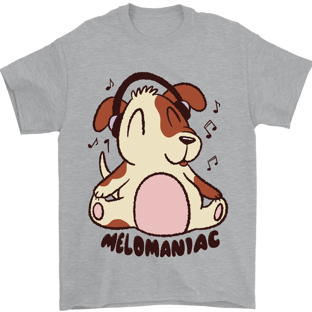 Melomaniac Dog Yoga Meditation Funny Mens T-Shirt 100% Cotton