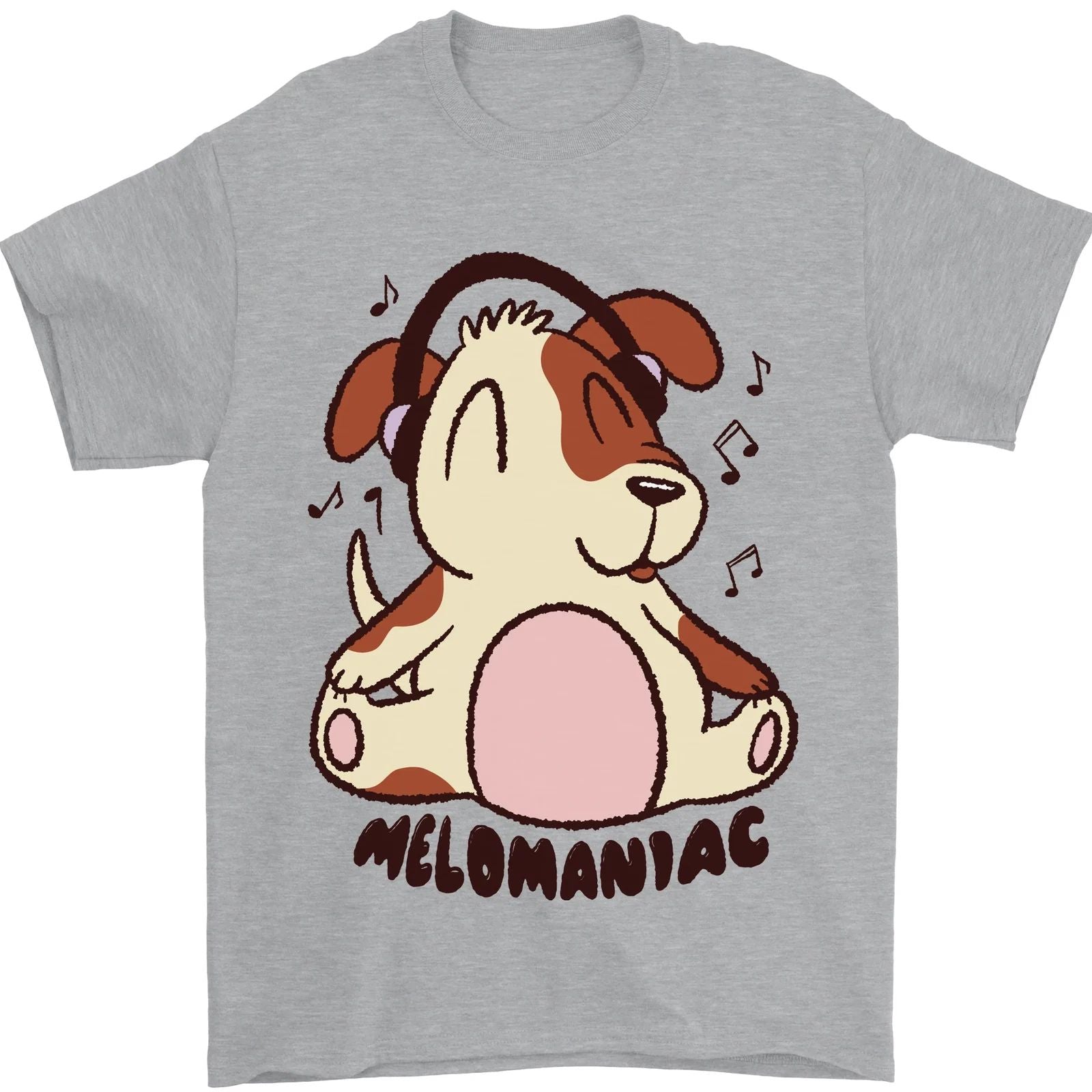 Melomaniac Dog Yoga Meditation Funny Mens T-Shirt 100% Cotton