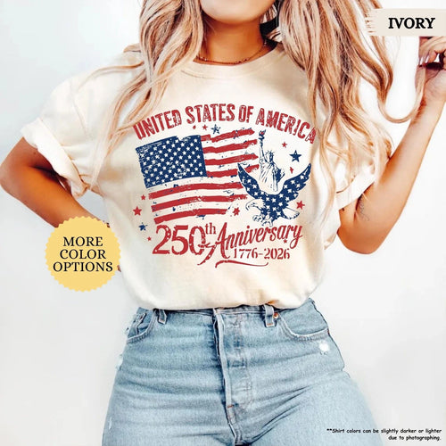 America 250th Anniversary Shirt  Patriotic Eagle Tee  Distressed