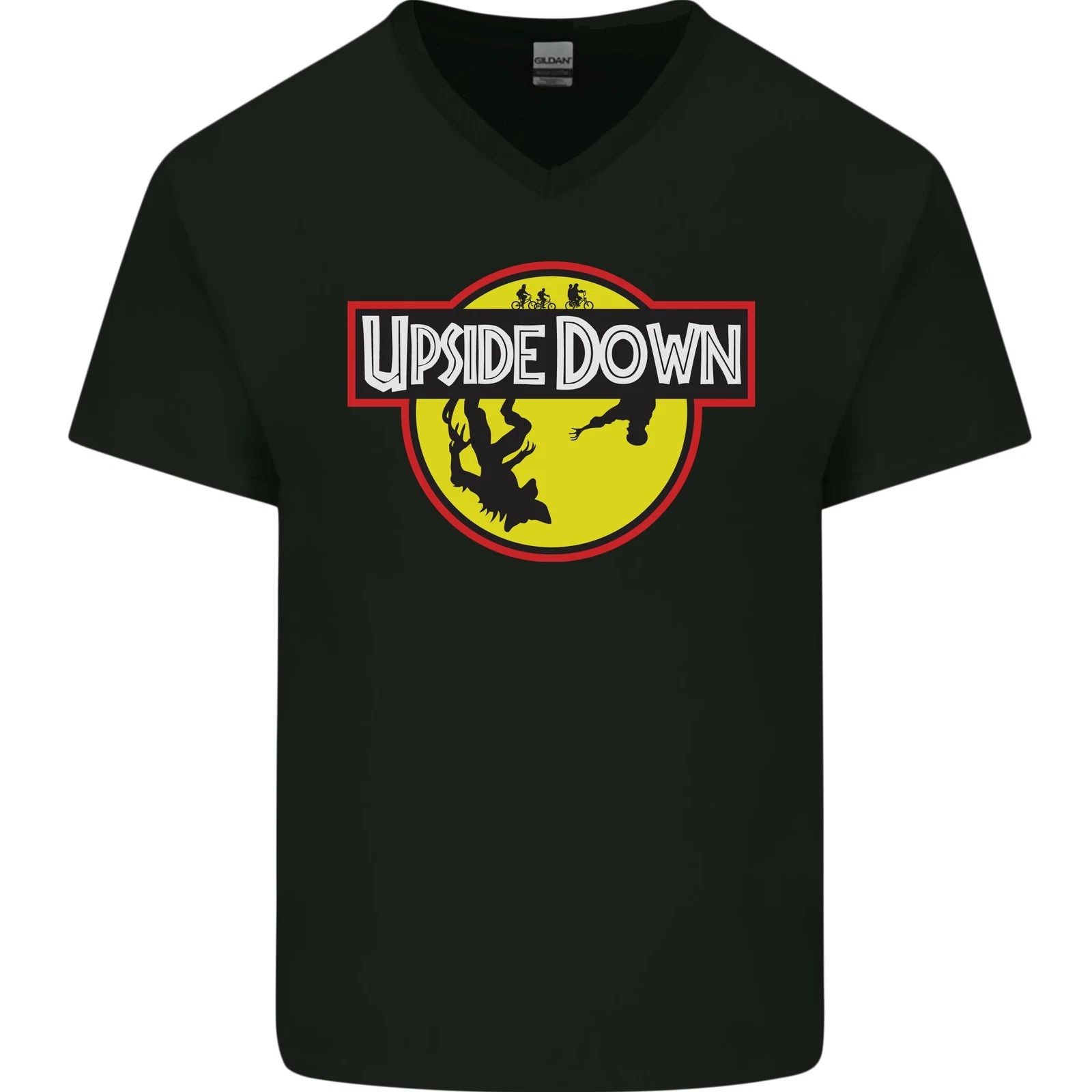 Upside Down SCI-FI TV Program Mens V-Neck Cotton T-Shirt