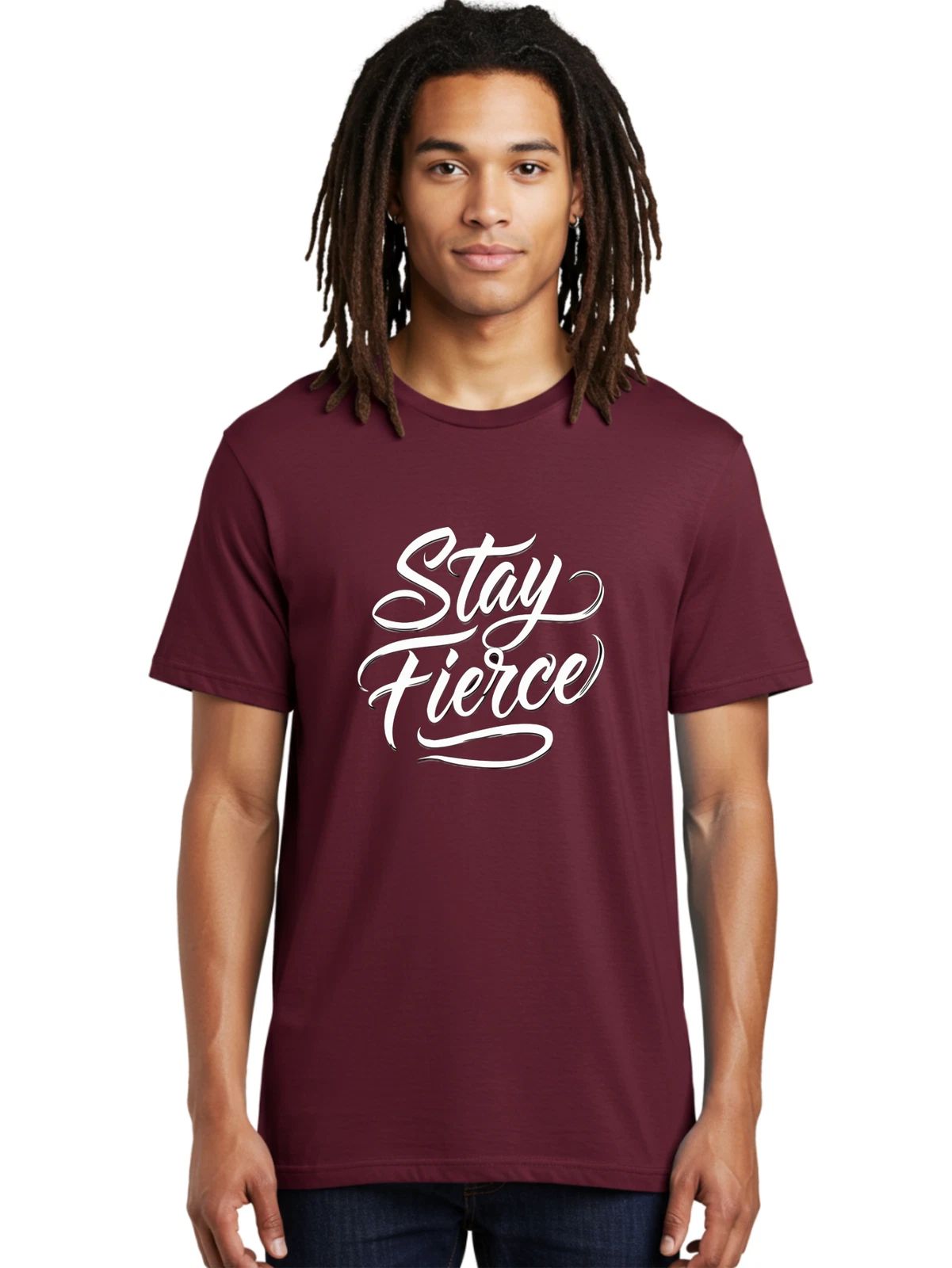 Stay-Fierce-7 Mens Graphic Tee, 100% Cotton, Casual Summer Wear