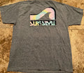 SURF STYLE MELBOURNE BEACH FL GRAPHIC T-SHIRT ( MENS L ) DARK HEATHER GREY AS IS