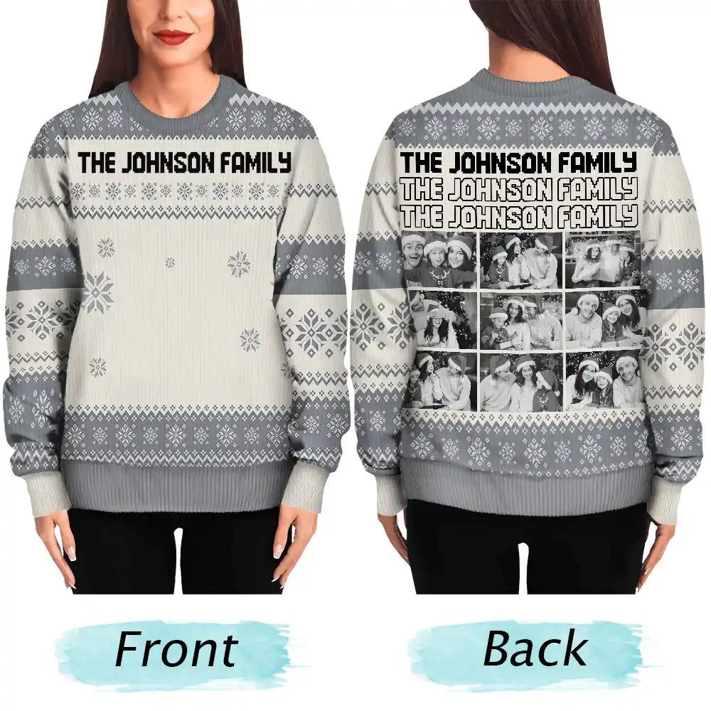 Custom Photo Family Gathering Festive Vibe - Personalized Unisex Ugly Sweater