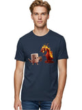 Marshmallow-Vs-Dragon Mens Graphic Tee, 100% Cotton, Casual Summer Wear