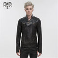 Devil Fashion Man Gothic Black Punk Daily Wear Long Sleeve Drawstring T-shirt