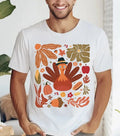 Boho Floral Turkey White T-Shirt, S-5XL