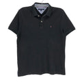 TOMMY HILFIGER Regular Black Polo Neck T-Shirt Men Size M