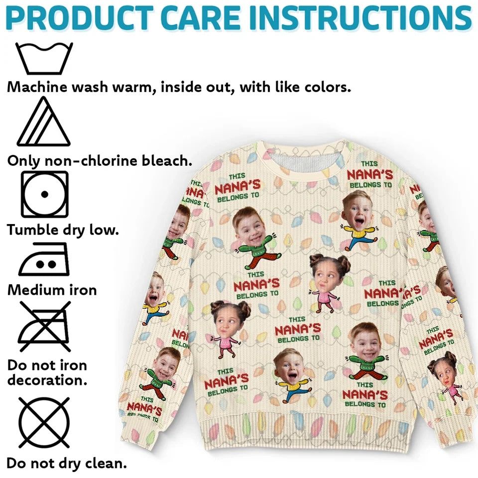 Custom Photo A Funny Sweatshirt Makes Family Gatherings More Fun - Family Personalized Custom Ugly Sweatshirt - Unisex Wool Jumper - Christmas Gift For Grandma