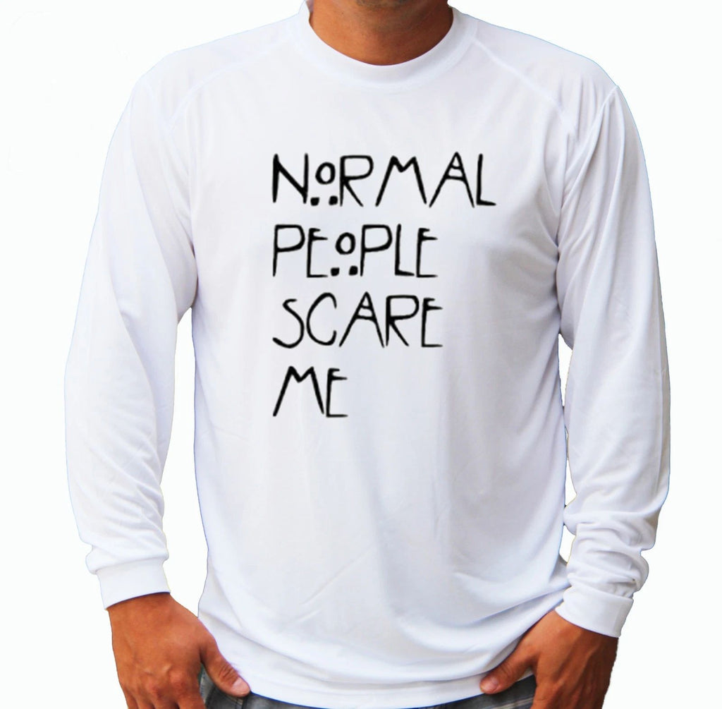 Normal People Scare Surfing Long Sleeve UPF 30 T-Shirt Beach Sport UV Protection