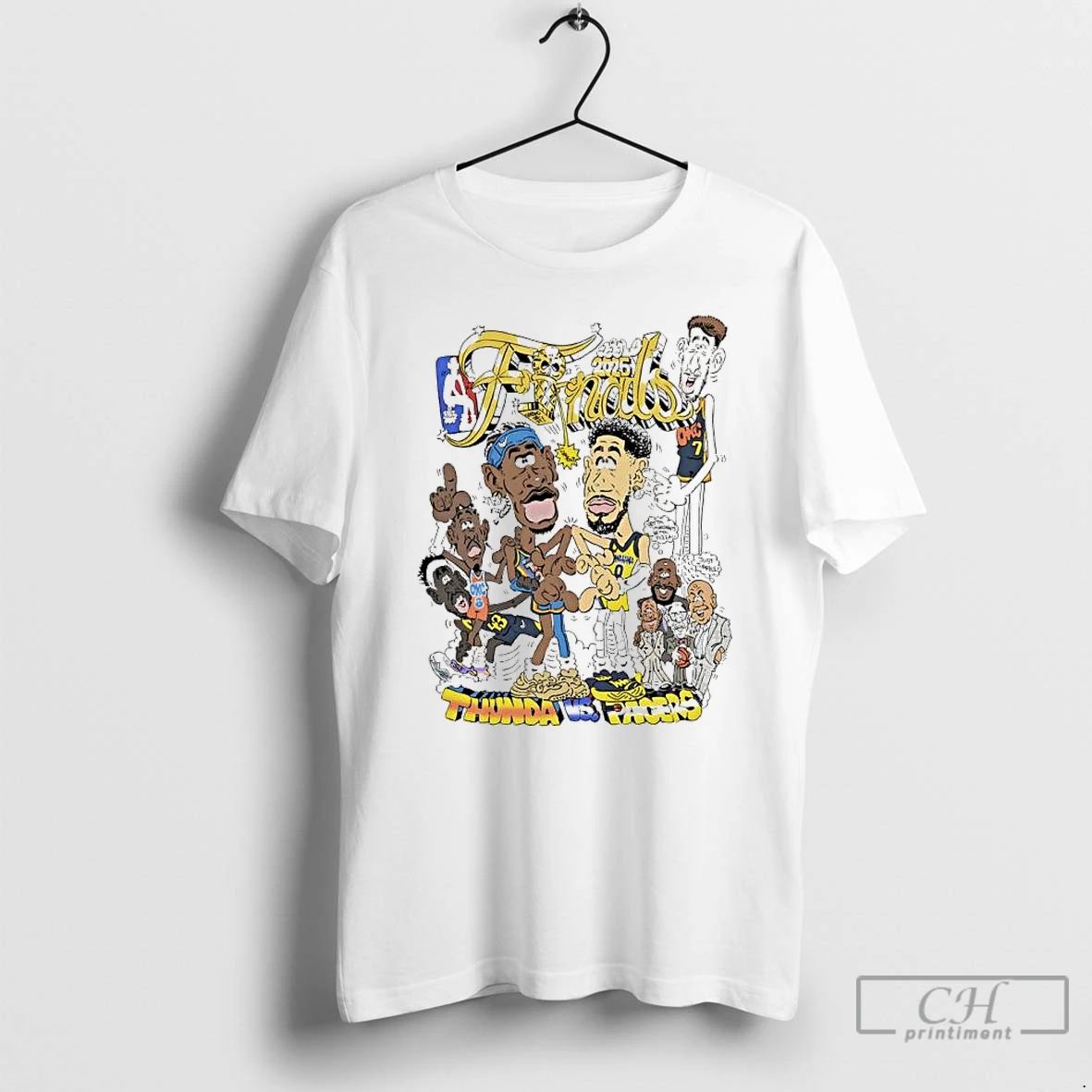 Premium Okc Thunder Vs Indiana Pacers 2025 Nba Finals Caricature T Shirts
