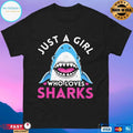Just A Girl Who Loves Sharks Mask T-shirt