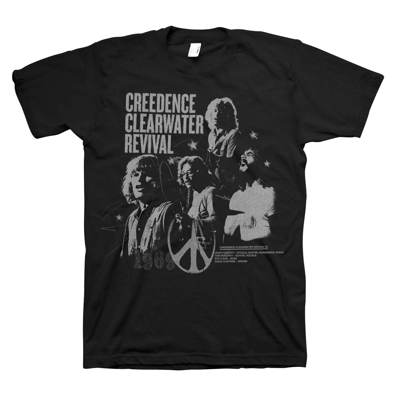 Creedence Clearwater Revival Peace Punk M, L, XL, 2XL Black T-Shirt