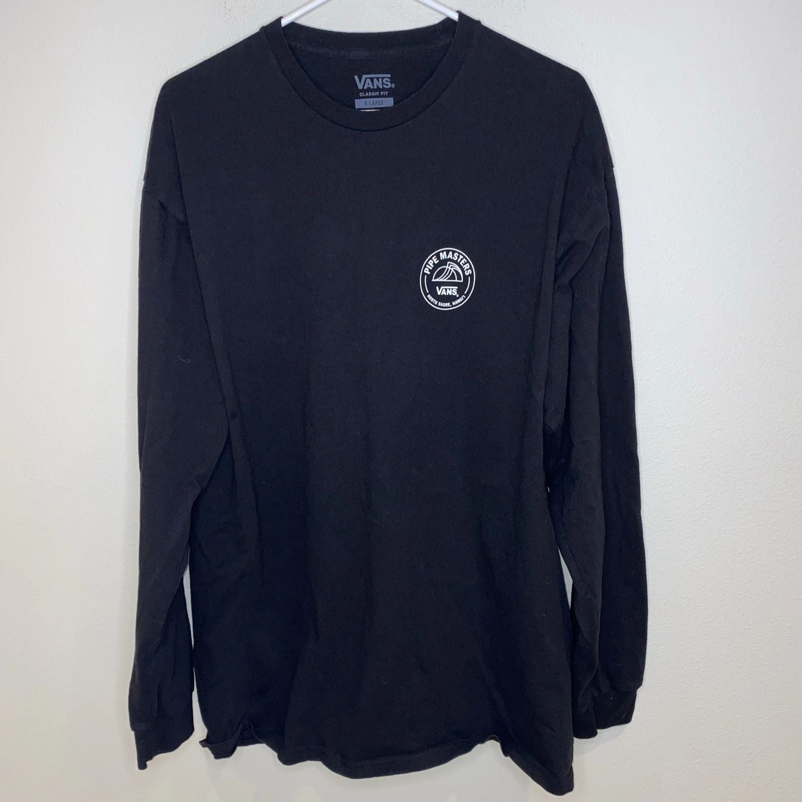 Vans Pipe Masters North Shore Hawaii 2023 Black Long Sleeve T Shirt Men’s XL