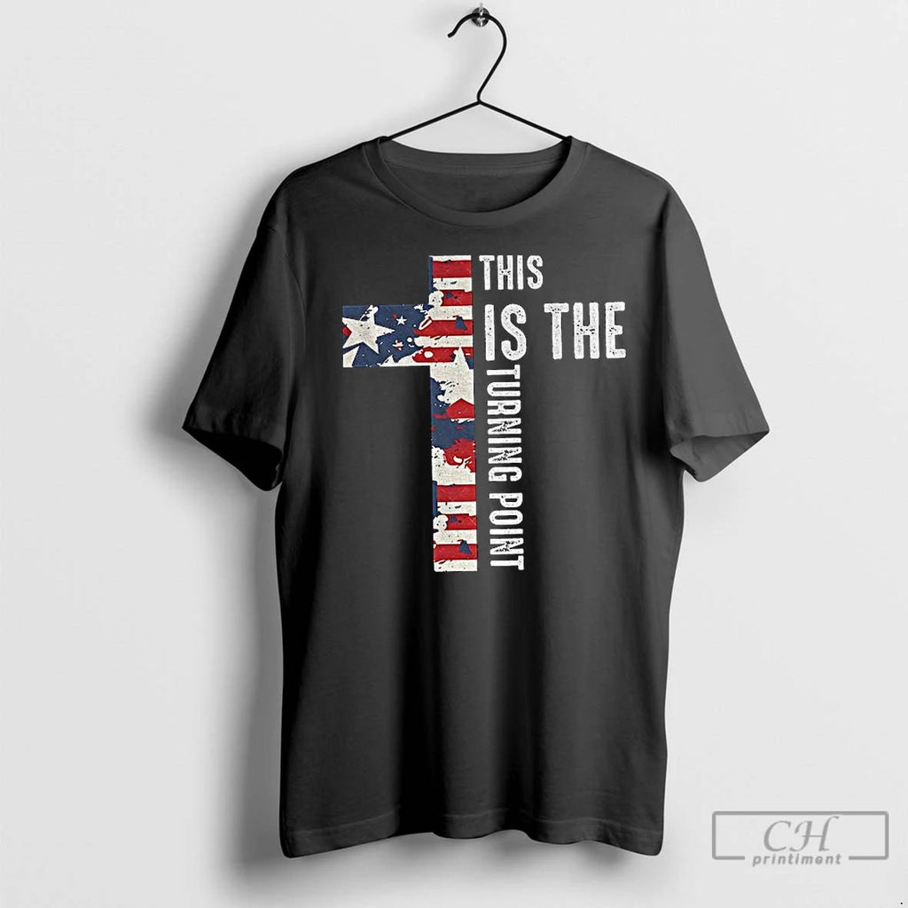 Classic Charlie Kirk This Is The Turning Point Cross Christian Usa Flag