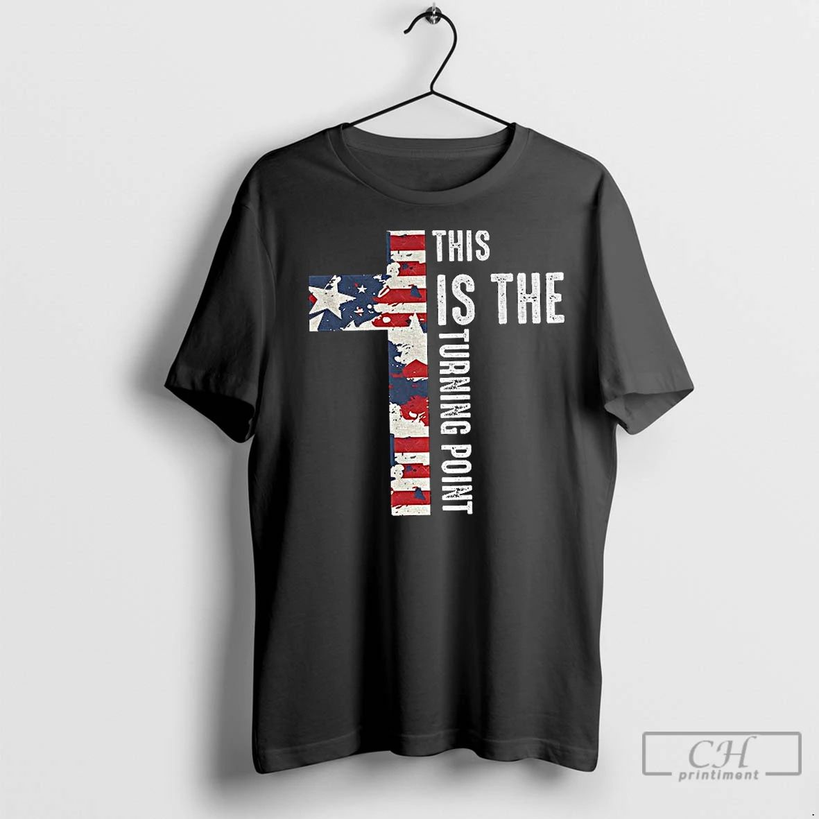 Classic Charlie Kirk This Is The Turning Point Cross Christian Usa Flag