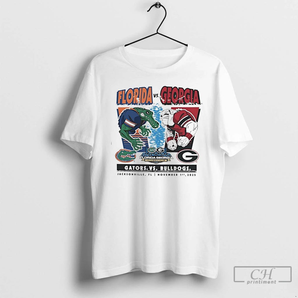Classic Florida Gators Vs Georgia Bulldogs 2025 Rivalry Matchup Mascot T Shirts