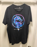 Mortal Kombat Movie T-Shirt Mens Black Sz XL Sub Zero Film Logo Dragon Game