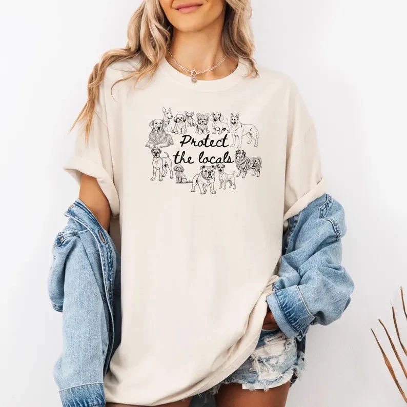 Respect The Locals Dog Rescue T-Shirt Animal Lover Tee
