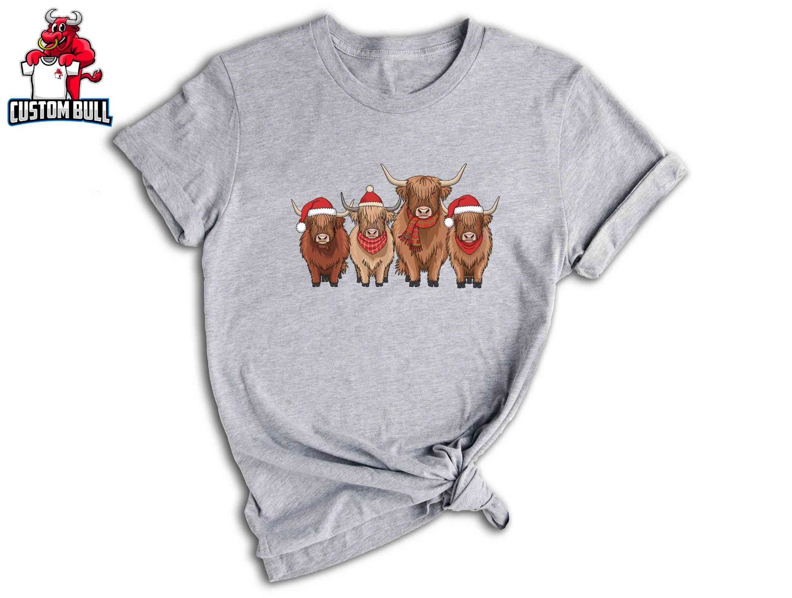 Cows Christmas Shirt, Christmas Highland Cow Shirt, Cute Cows Christmas Shirt