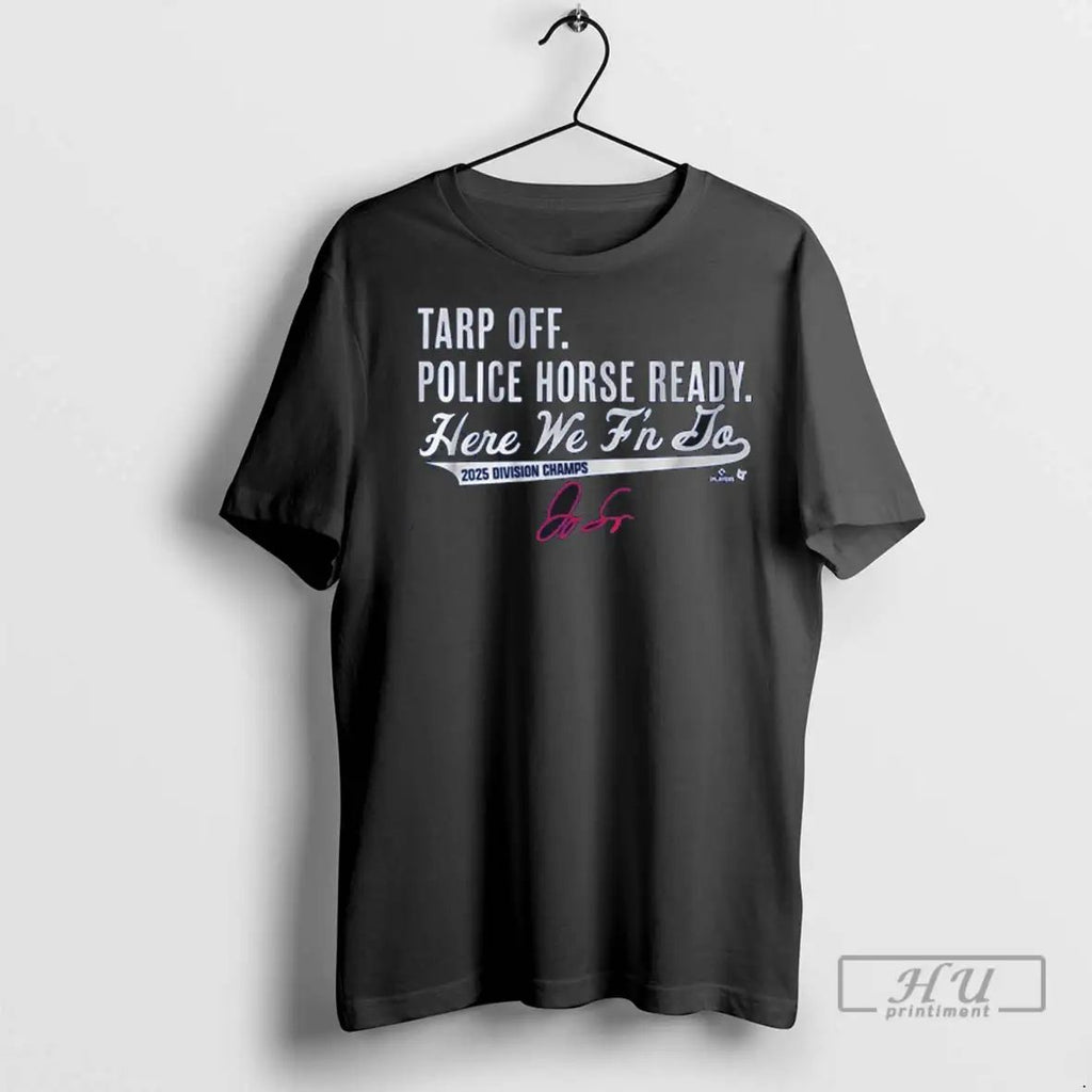 Officials Toronto Blue Jays Mlb George Springer Tarp Off Police Horse Ready Here We Fn