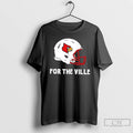 Premium Louisville Cardinals For The Ville Football Helmet 2 Sided T Shirts