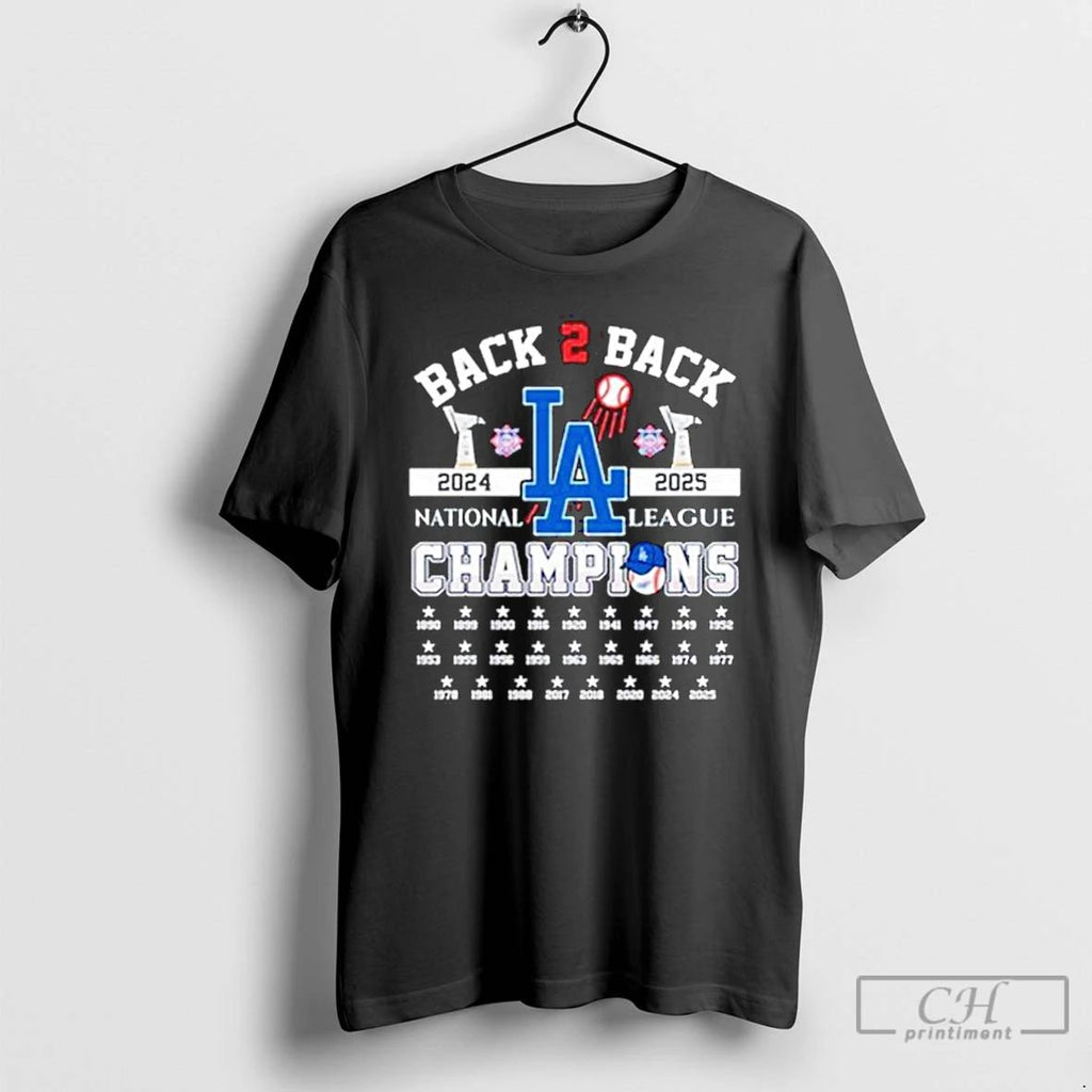 Classic Dodgers B2b 2024 2025 National League Champions T Shirts
