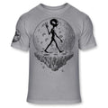 Alien T-Shirt, Funny UFO Space Martian Walking Peace Sign silhouette shirt  E166