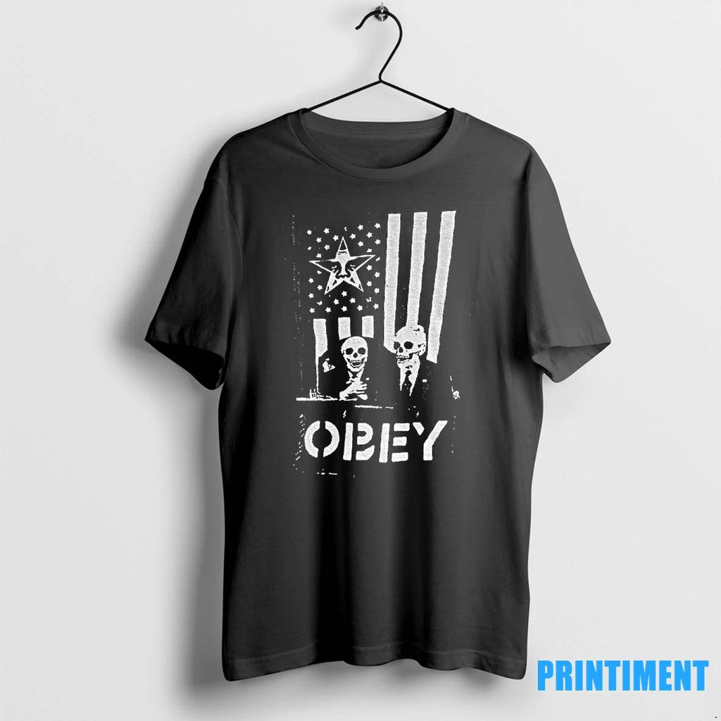Skull Obey American Flag Tshirts Sweater