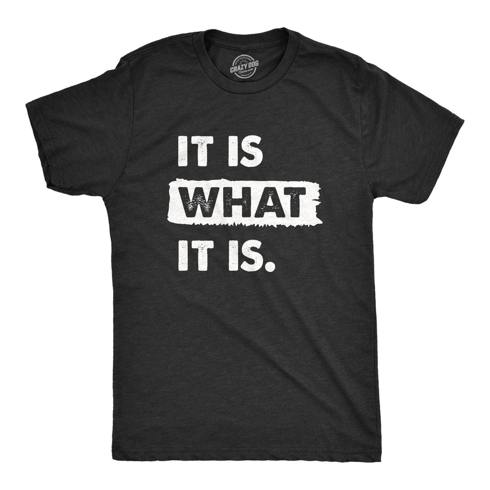 Mens It Is What It Is T Shirt Funny Sarcastic Accepting Coping Saying Tee for