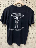Mens Medium Koastal Kooks Black Short Sleeve T-shirt Skeleton Surf