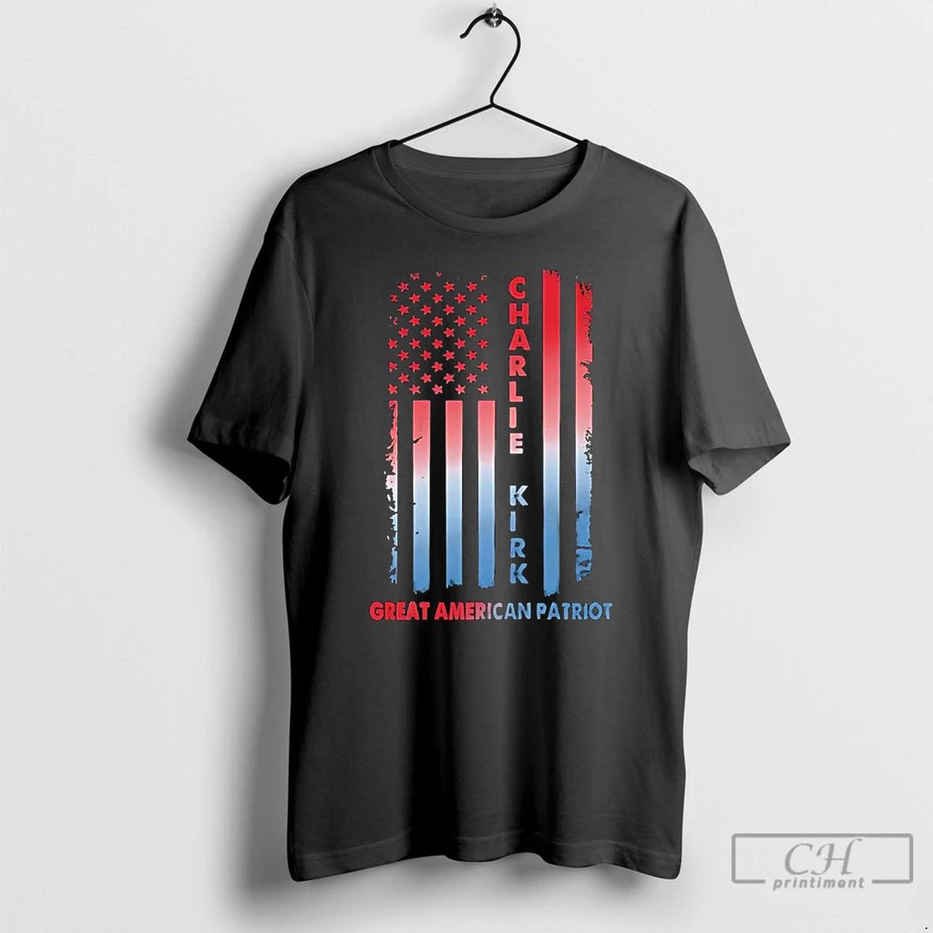 Classic Charlie Kirk Us Flag Great American Patriot T Shirts