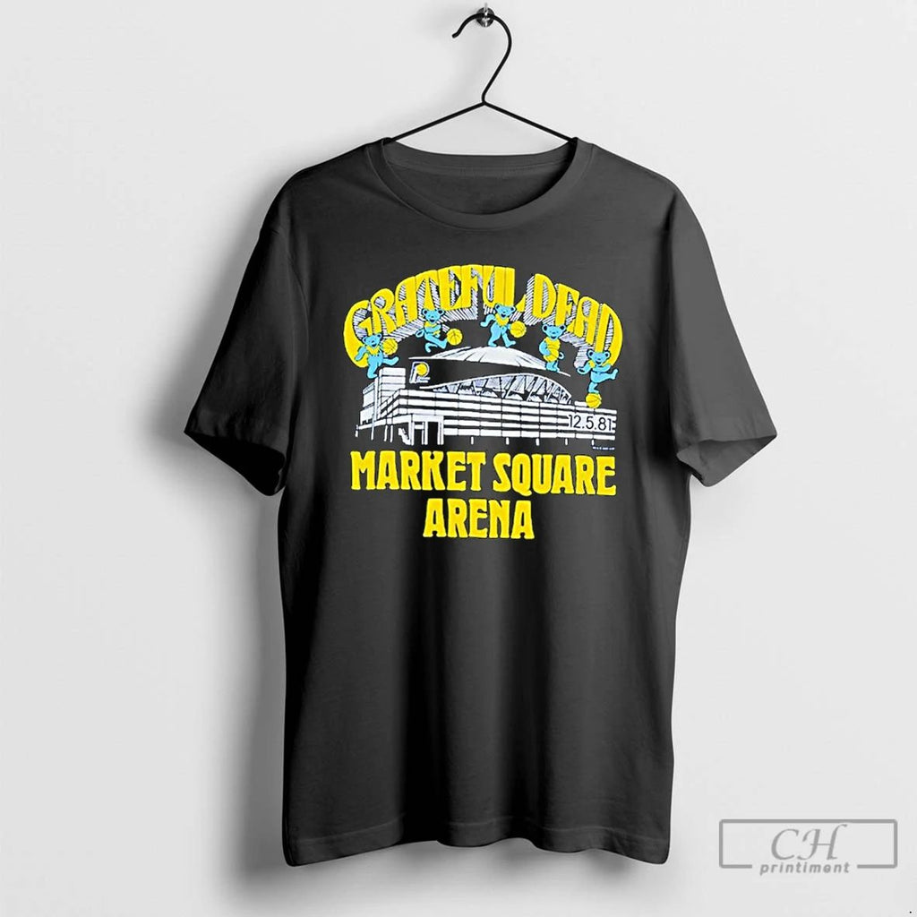 Classic Indiana Pacers X Grateful Dead Bears Market Square Arena Ornaments T Shirts