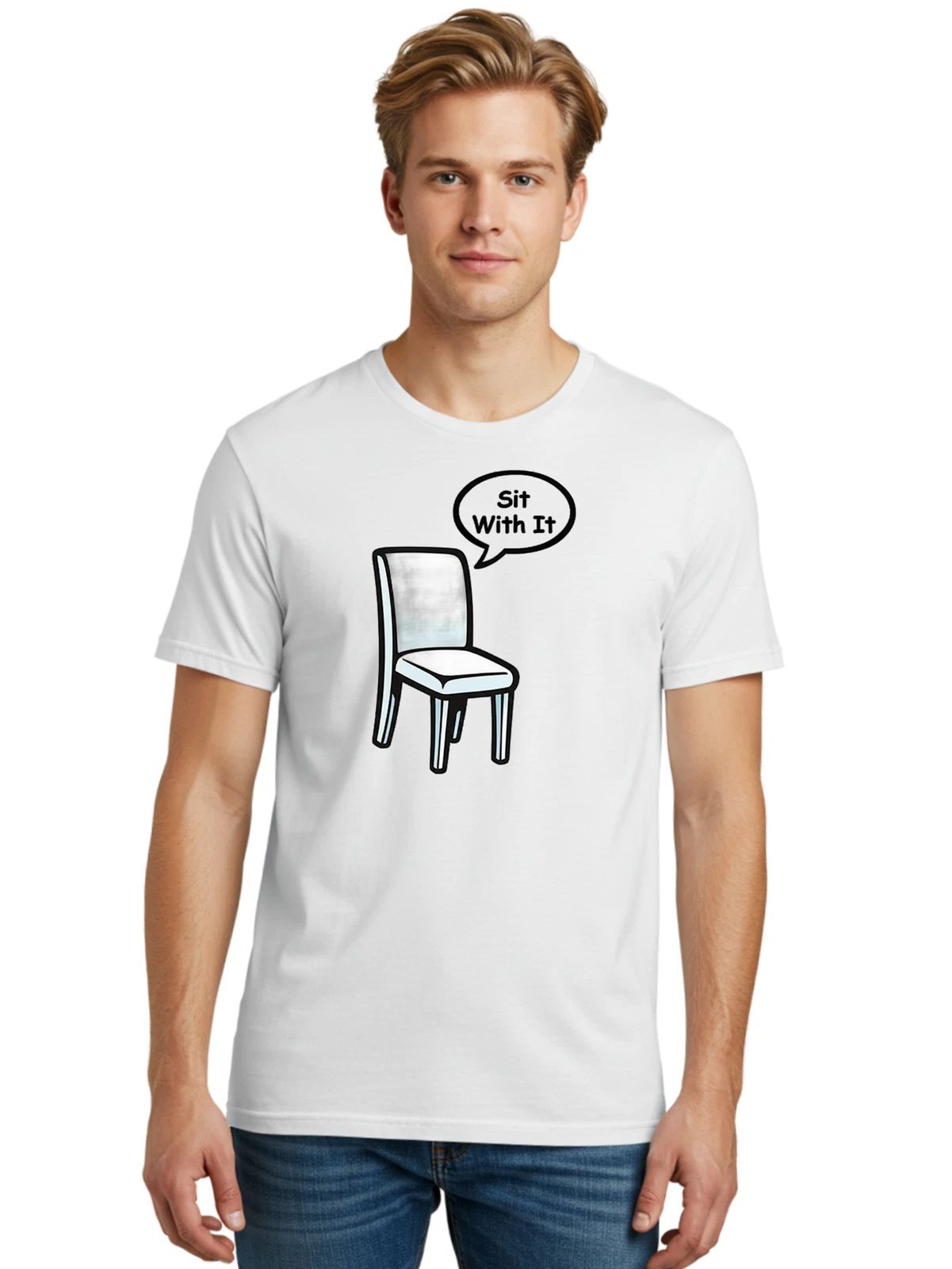 Sit-With-It-5 Mens Graphic Tee, 100% Cotton, Casual Summer Wear