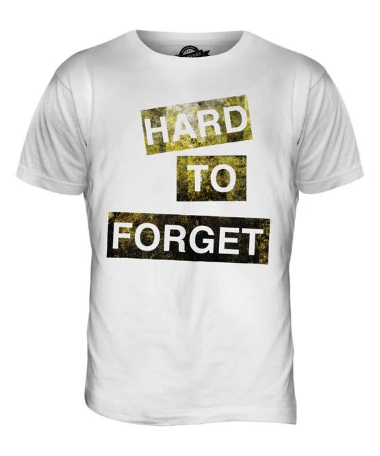 HARD TO FORGET MENS FASHION SLOGAN T-SHIRT TOP SWAG HIPSTER SHORT SLEEVE TRENDY