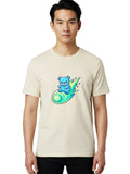 Blue-Bear-Surfing-1 Mens Graphic Tee,100% Cotton,Casual Summer Wear