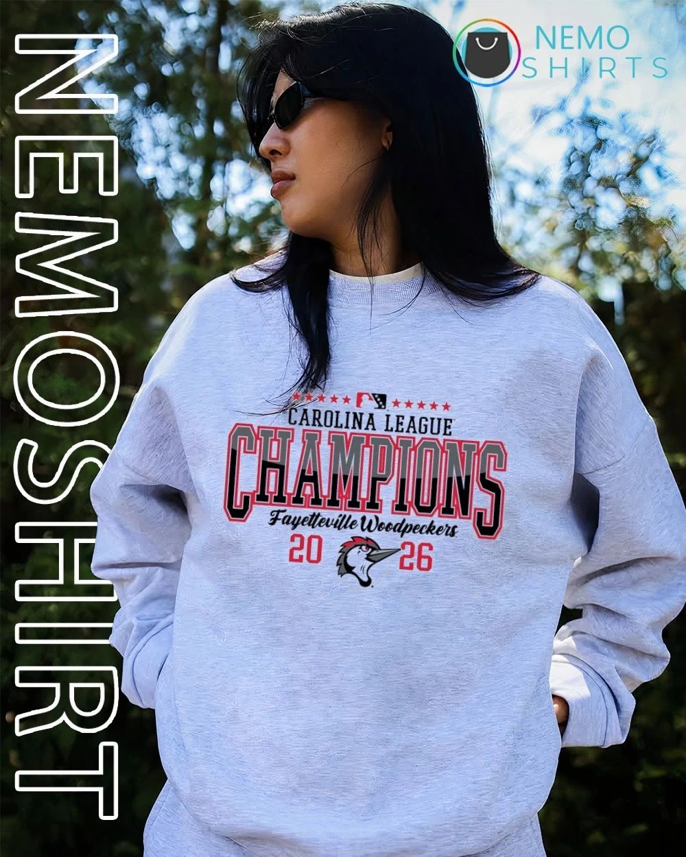 Fayetteville Woodpeckers 2026 Carolina League Champions shirt
