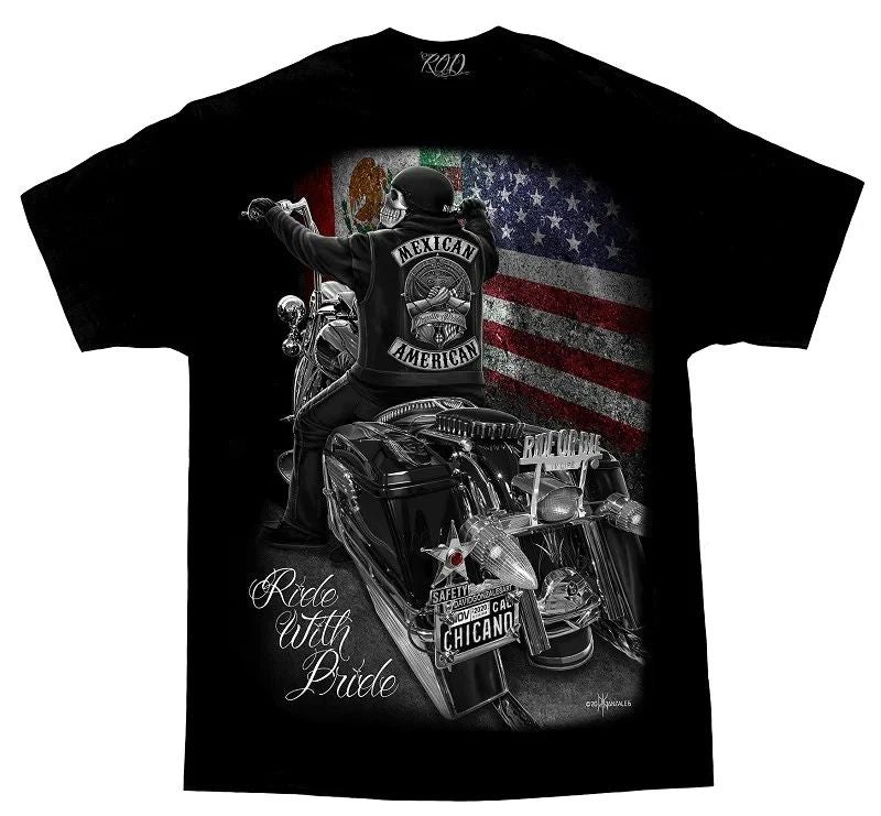 DGA T Shirt Rod Ride with Pride Biker Tee Chicano Art David Gonzales