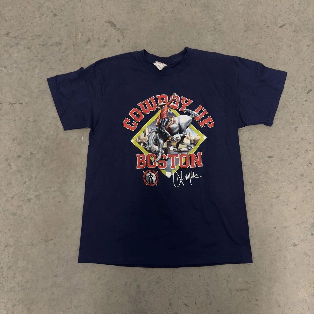 Cowboy Tee L Navy T-Shirt Men’s Cowboy Up Boston Rodeo Western Graphic