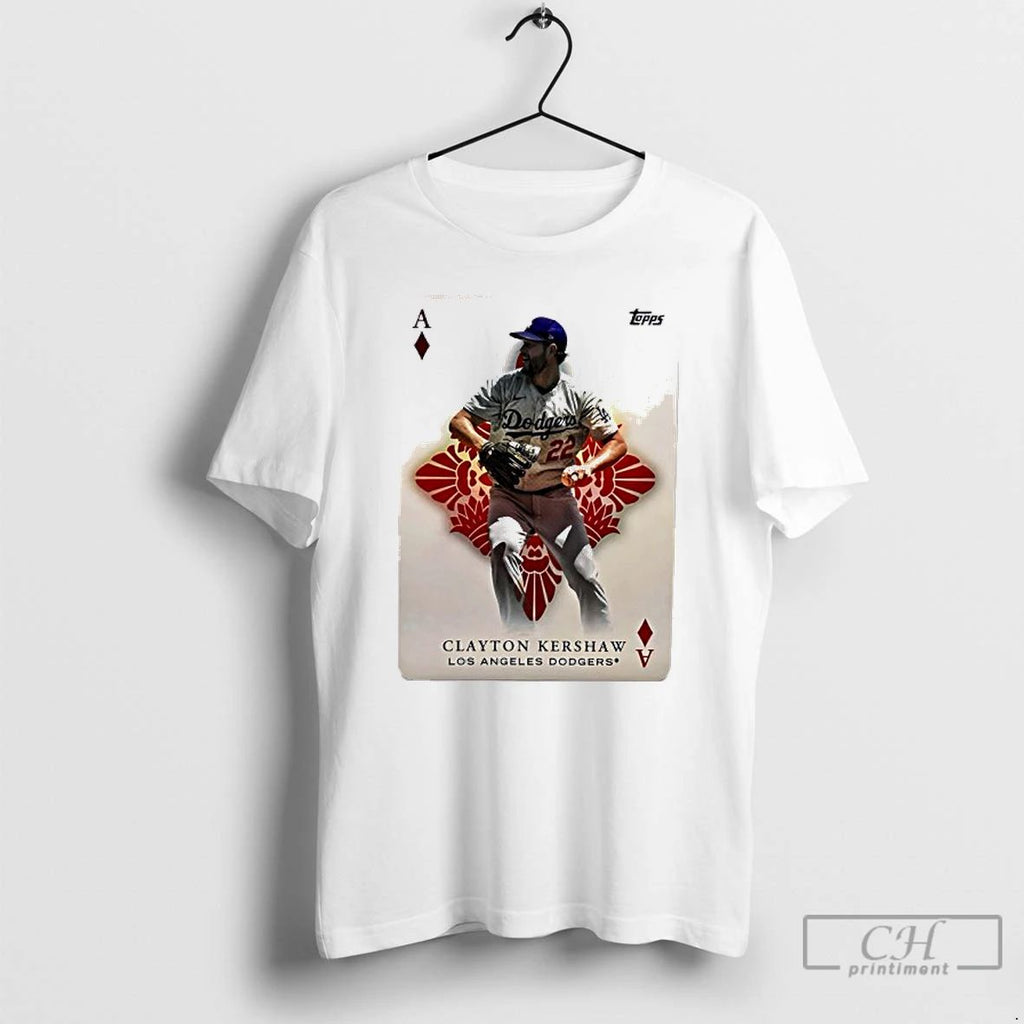 Classic Clayton Kershaw Los Angeles Dodgers Playcard T Shirts