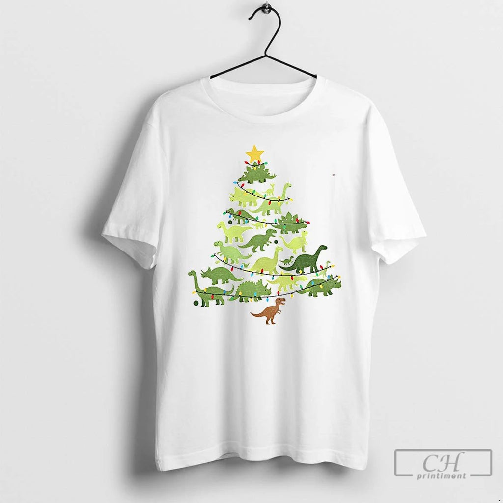 Classic Dinosaurs Christmas Tree I Believe In Santa And Dinosaurs Merry Christmas 2025 T Shirts